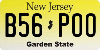 NJ license plate B56POO