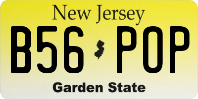 NJ license plate B56POP