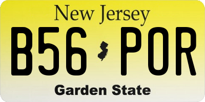 NJ license plate B56POR