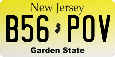 NJ license plate B56POV