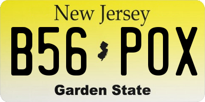 NJ license plate B56POX