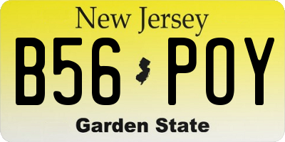 NJ license plate B56POY