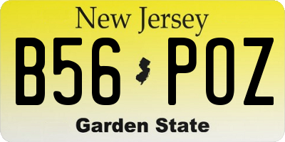 NJ license plate B56POZ