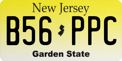 NJ license plate B56PPC