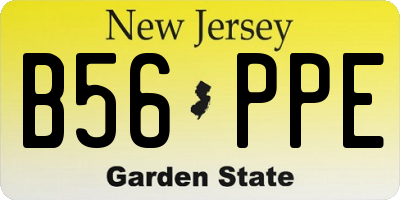 NJ license plate B56PPE
