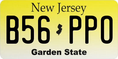 NJ license plate B56PPO