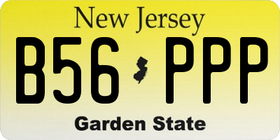 NJ license plate B56PPP
