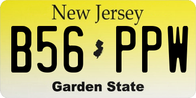 NJ license plate B56PPW