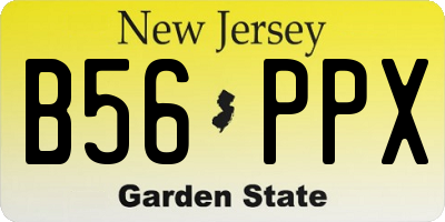 NJ license plate B56PPX