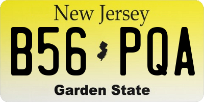NJ license plate B56PQA