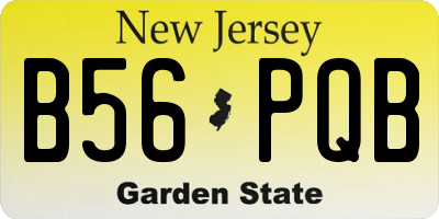 NJ license plate B56PQB
