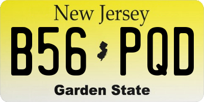 NJ license plate B56PQD