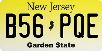 NJ license plate B56PQE