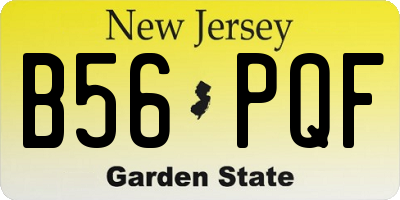 NJ license plate B56PQF