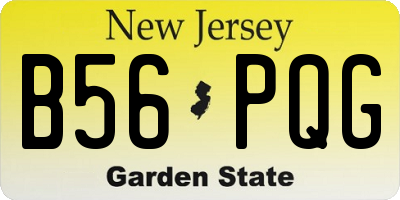 NJ license plate B56PQG