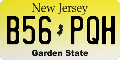 NJ license plate B56PQH