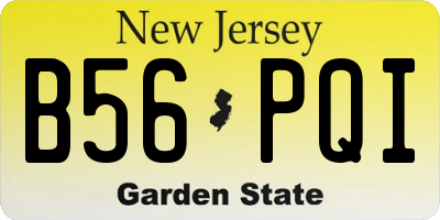 NJ license plate B56PQI