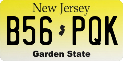NJ license plate B56PQK