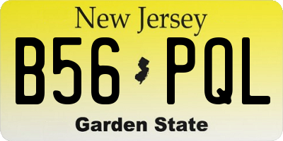NJ license plate B56PQL
