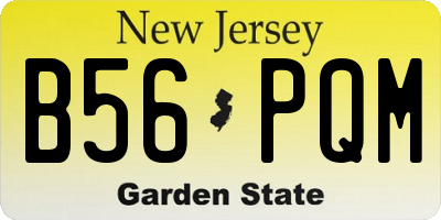 NJ license plate B56PQM
