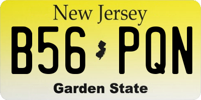NJ license plate B56PQN