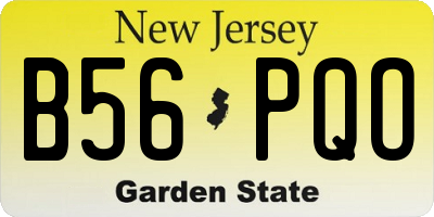 NJ license plate B56PQO