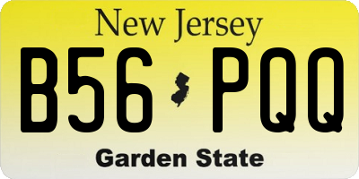 NJ license plate B56PQQ