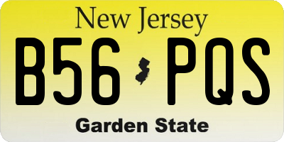 NJ license plate B56PQS