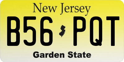 NJ license plate B56PQT