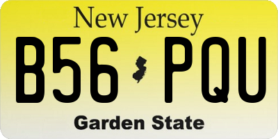 NJ license plate B56PQU