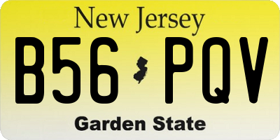 NJ license plate B56PQV