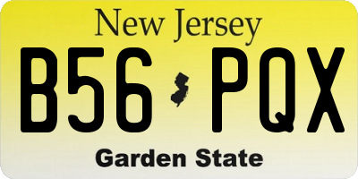 NJ license plate B56PQX