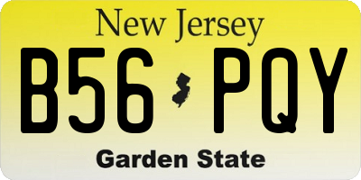 NJ license plate B56PQY