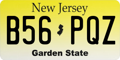NJ license plate B56PQZ