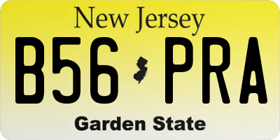 NJ license plate B56PRA