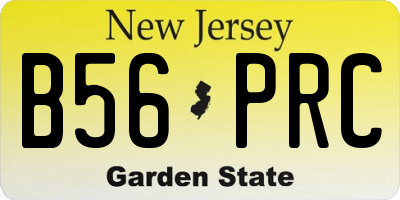 NJ license plate B56PRC