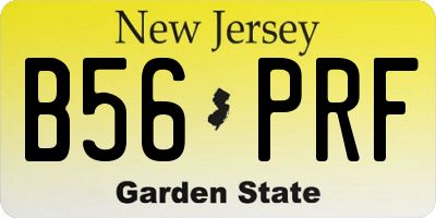 NJ license plate B56PRF