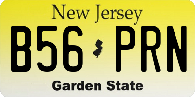 NJ license plate B56PRN
