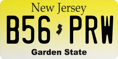 NJ license plate B56PRW