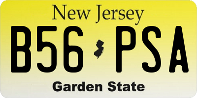 NJ license plate B56PSA