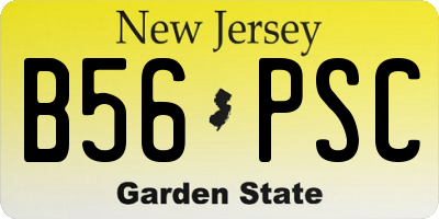 NJ license plate B56PSC