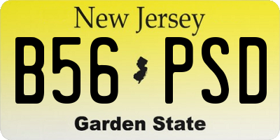 NJ license plate B56PSD