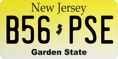 NJ license plate B56PSE