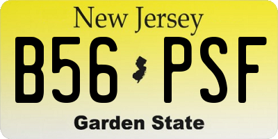 NJ license plate B56PSF