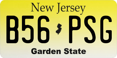NJ license plate B56PSG