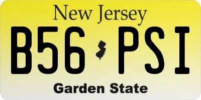 NJ license plate B56PSI