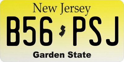 NJ license plate B56PSJ