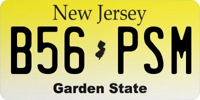 NJ license plate B56PSM