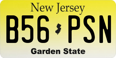 NJ license plate B56PSN