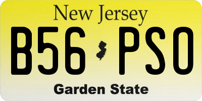 NJ license plate B56PSO